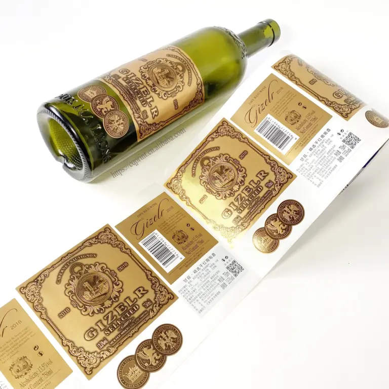 custom adhesived aluminum foil wine labels maker